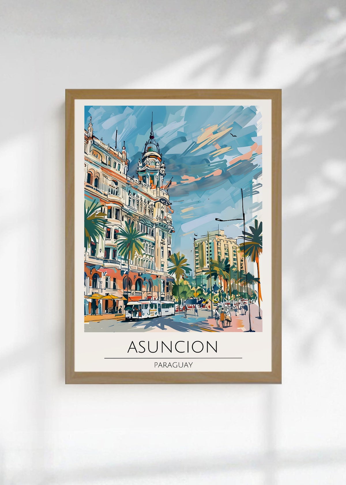 Cuadro Decorativo Travel, Asunción, Paraguay, Ilustración Ciudad
