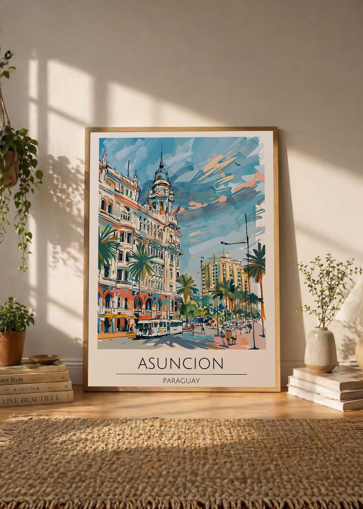 Cuadro Decorativo Travel, Asunción, Paraguay, Ilustración Ciudad