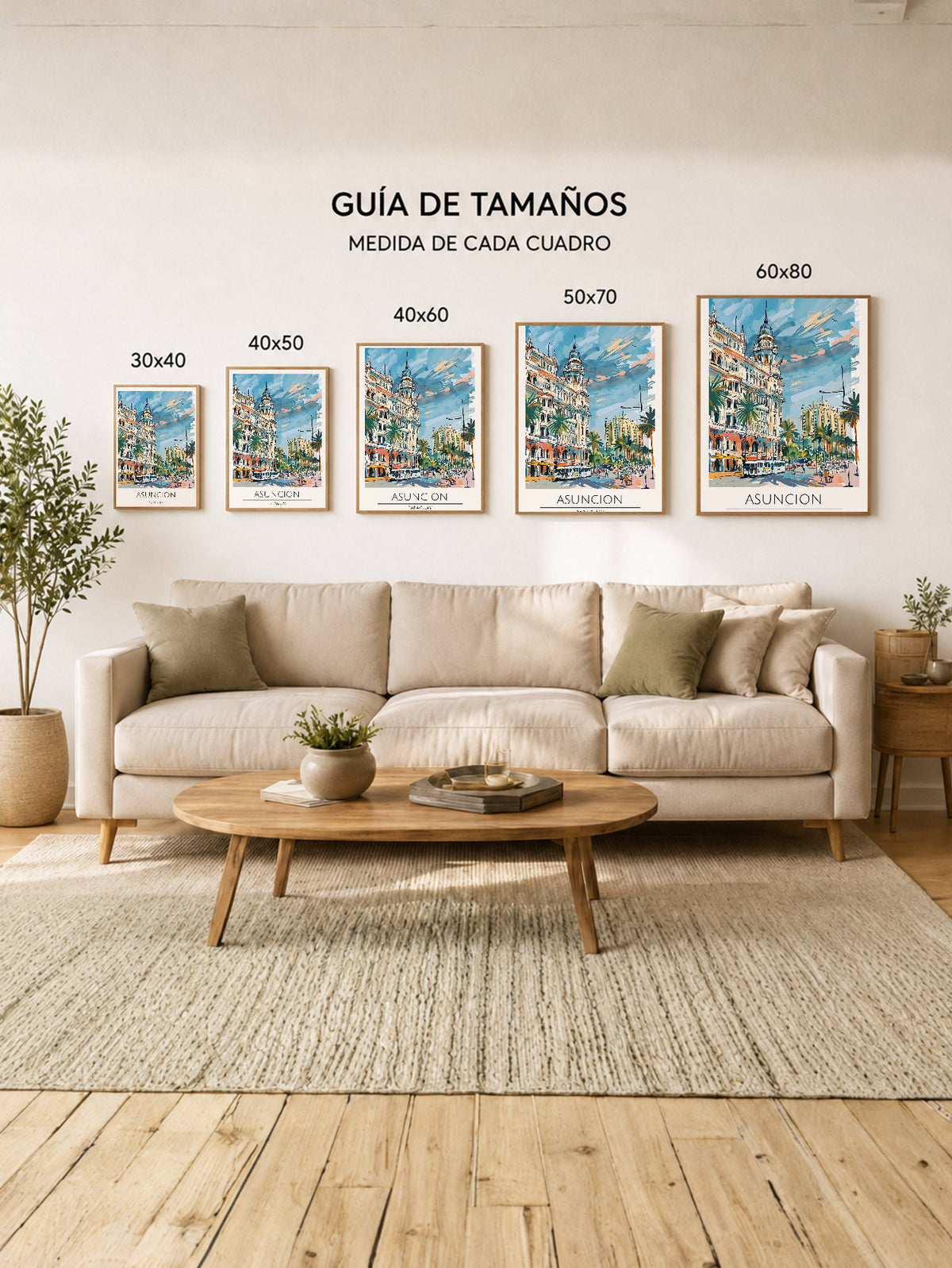 Cuadro Decorativo Travel, Asunción, Paraguay, Ilustración Ciudad