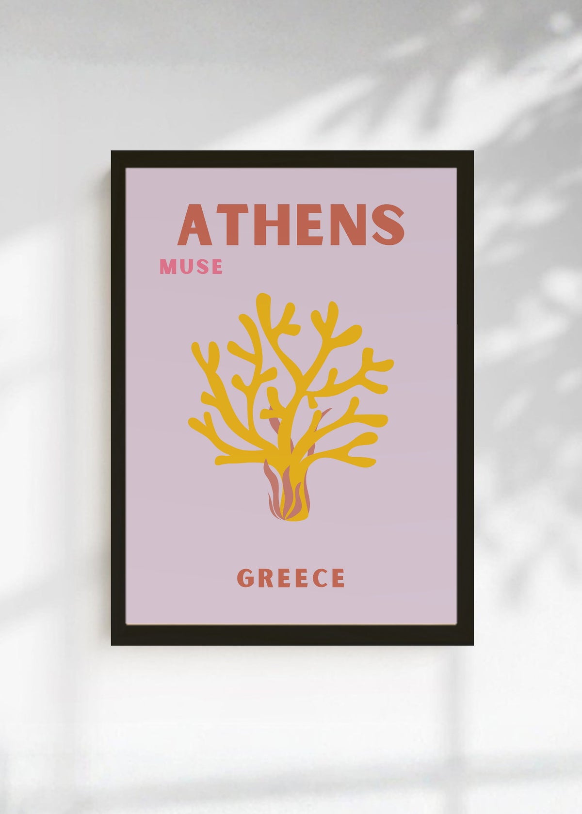 Cuadro Decorativo Travel, Atenas, Grecia, Coral Lila