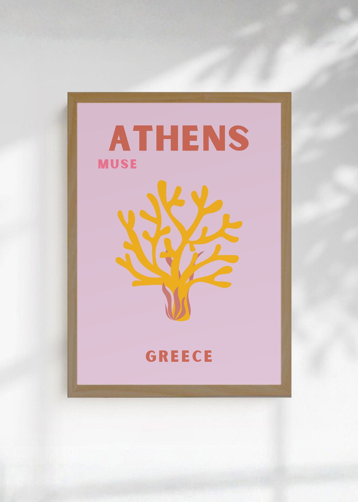 Cuadro Decorativo Travel, Atenas, Grecia, Coral Lila