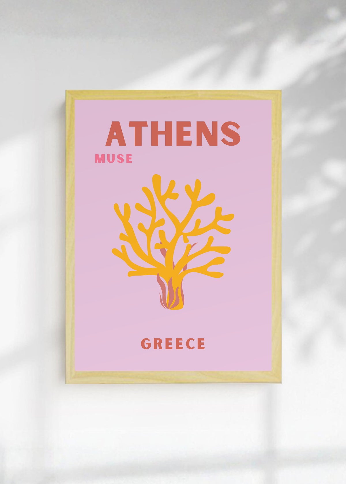 Cuadro Decorativo Travel, Atenas, Grecia, Coral Lila