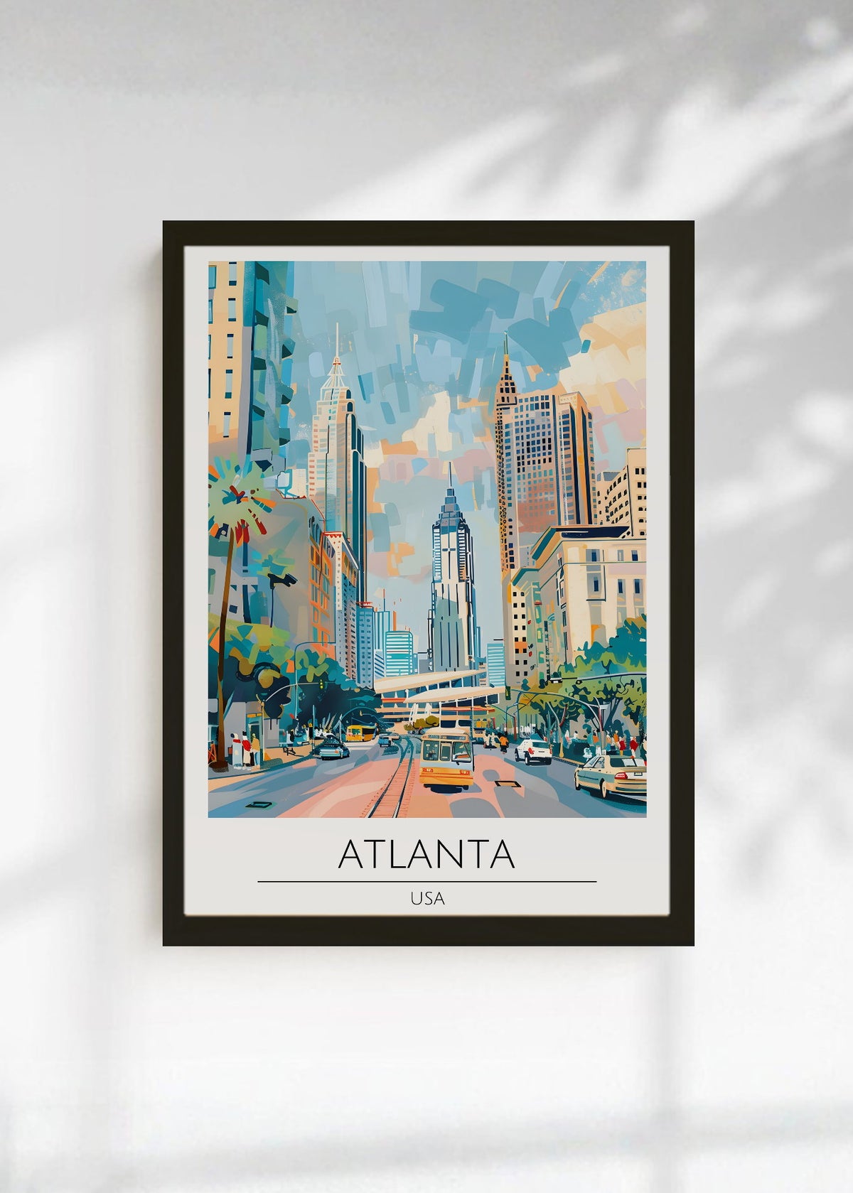 Cuadro Decorativo Travel, Atlanta, USA, Ilustración Ciudad