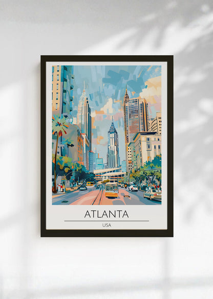 Cuadro Decorativo Travel, Atlanta, USA, Ilustración Ciudad