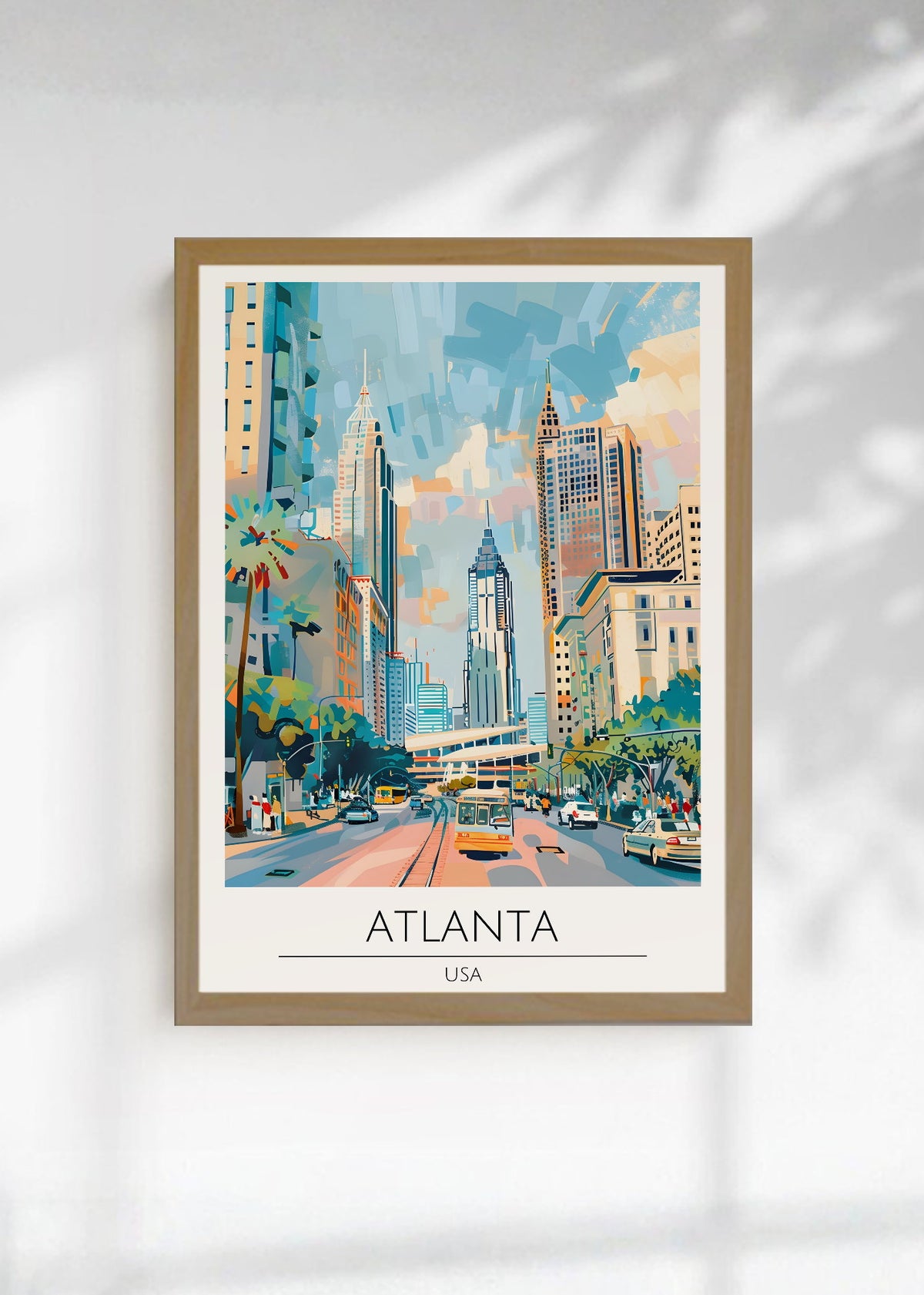 Cuadro Decorativo Travel, Atlanta, USA, Ilustración Ciudad