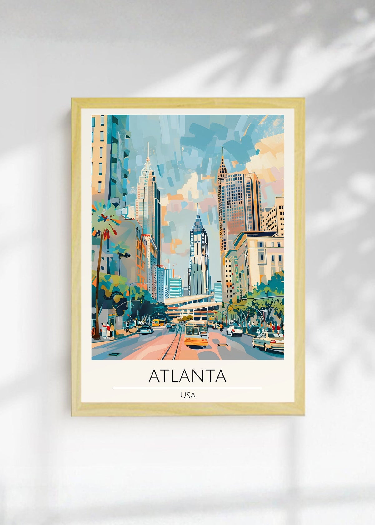 Cuadro Decorativo Travel, Atlanta, USA, Ilustración Ciudad
