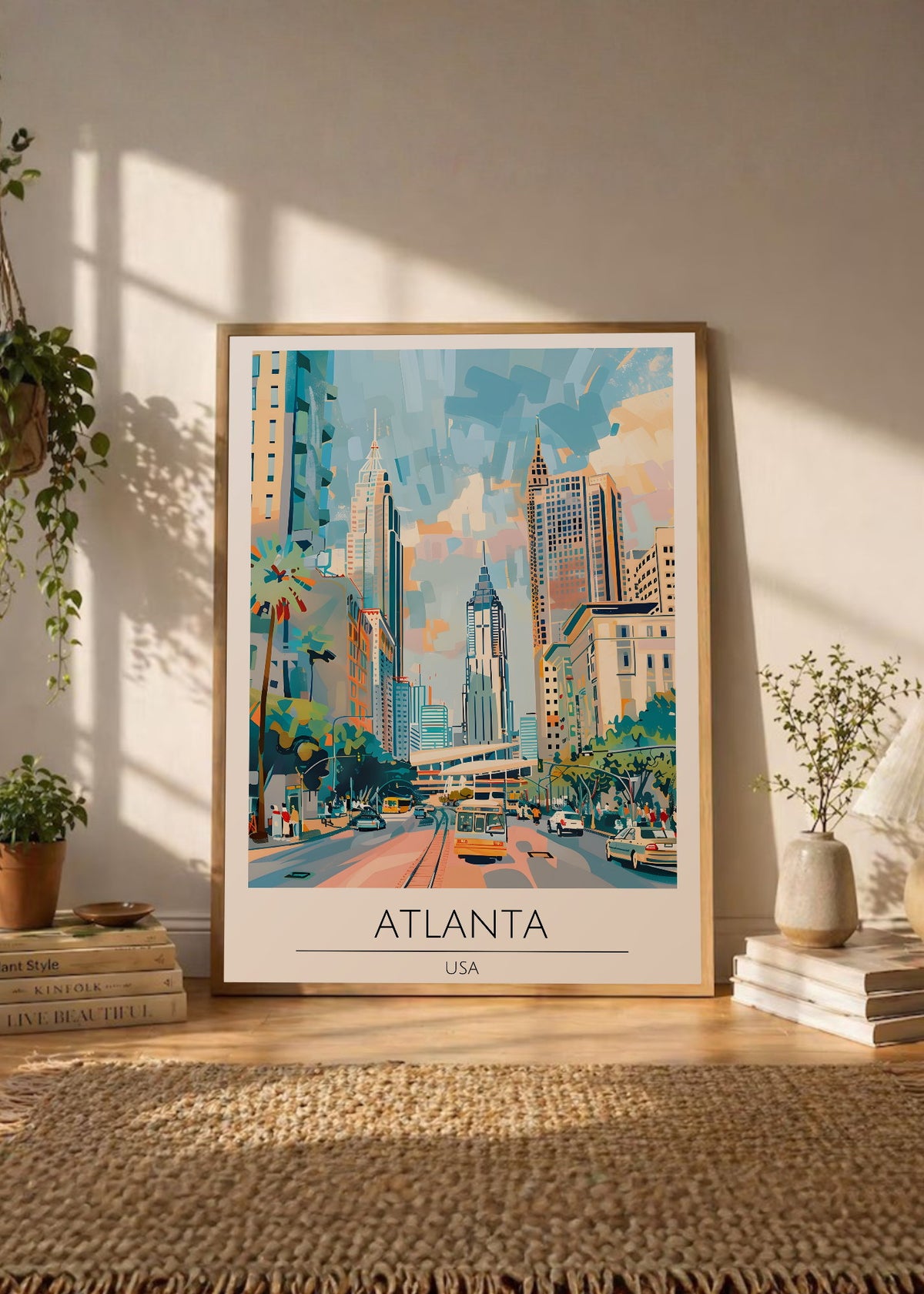 Cuadro Decorativo Travel, Atlanta, USA, Ilustración Ciudad