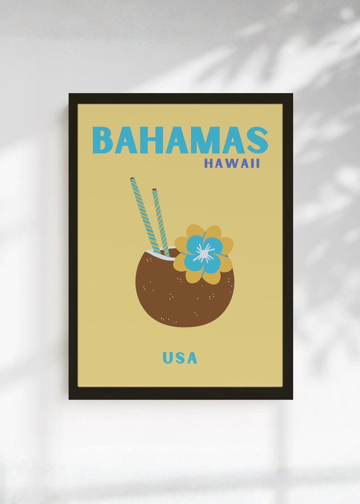 Cuadro Decorativo Travel, Bahamas, Coco Mostaza