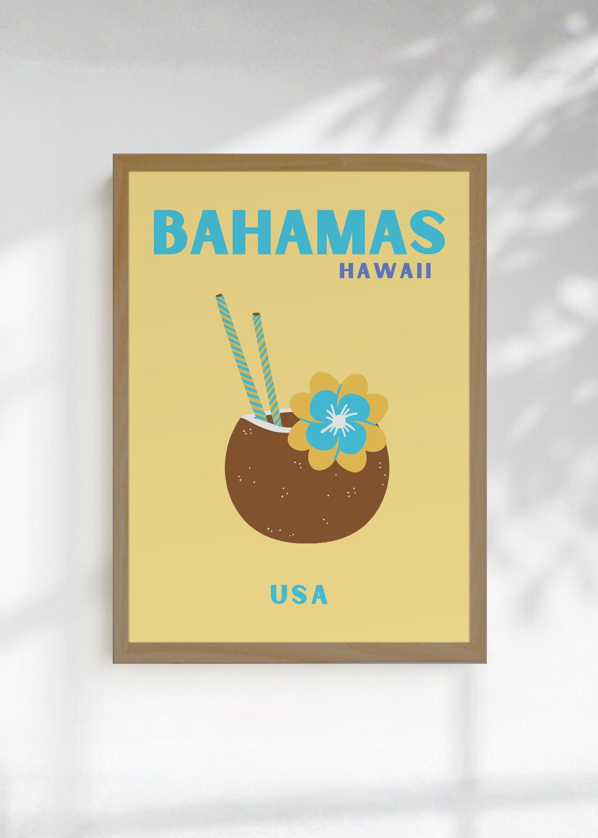 Cuadro Decorativo Travel, Bahamas, Coco Mostaza
