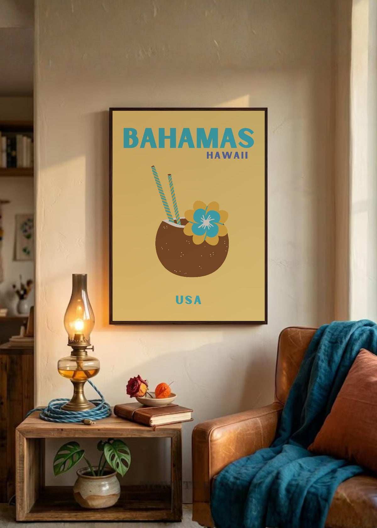 Cuadro Decorativo Travel, Bahamas, Coco Mostaza