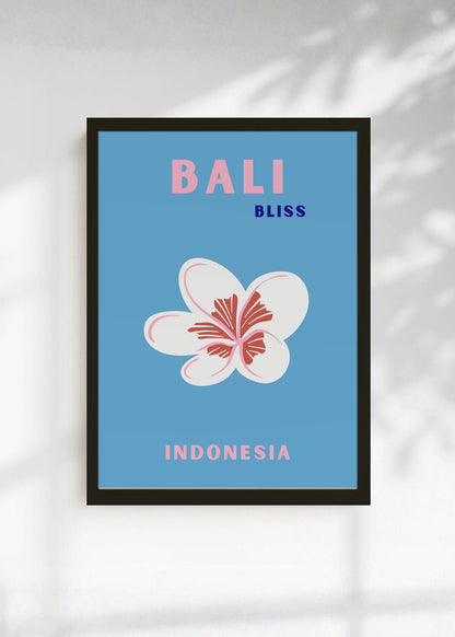 Cuadro Decorativo Travel, Bali, Indonesia, Flor Azul