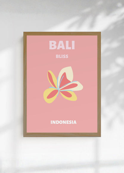Cuadro Decorativo Travel, Bali, Indonesia, Flor Rosa