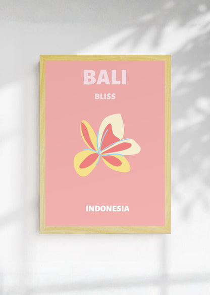 Cuadro Decorativo Travel, Bali, Indonesia, Flor Rosa
