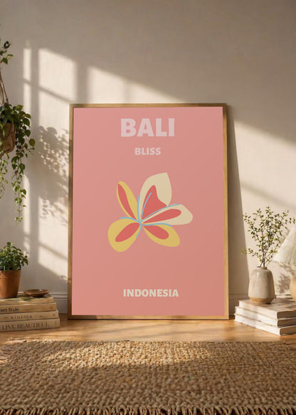 Cuadro Decorativo Travel, Bali, Indonesia, Flor Rosa