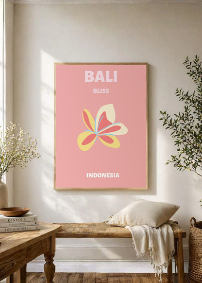 Cuadro Decorativo Travel, Bali, Indonesia, Flor Rosa