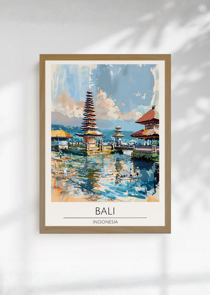Cuadro Decorativo Travel, Bali, Indonesia, Ilustración Templo