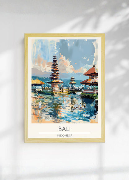 Cuadro Decorativo Travel, Bali, Indonesia, Ilustración Templo