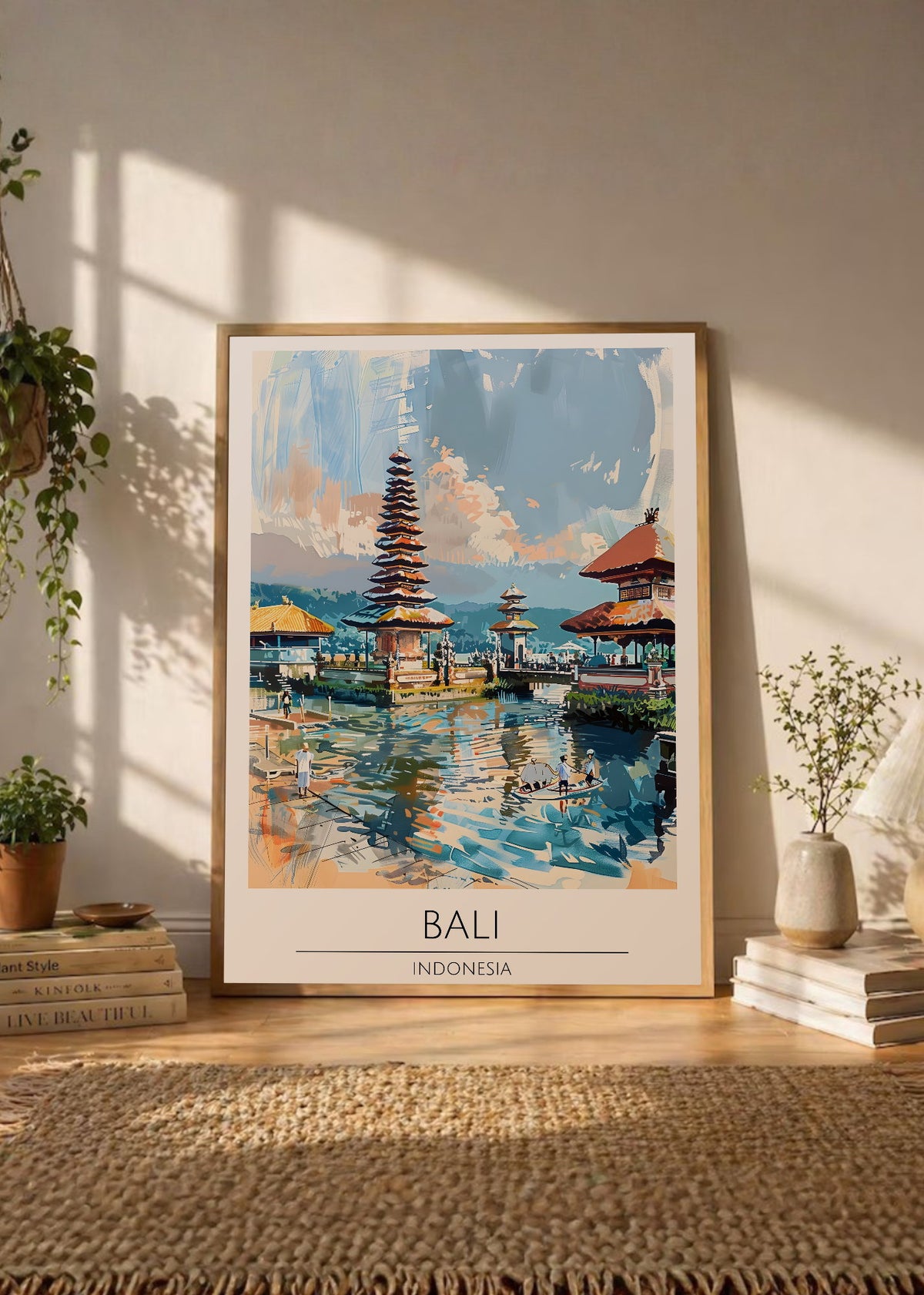 Cuadro Decorativo Travel, Bali, Indonesia, Ilustración Templo