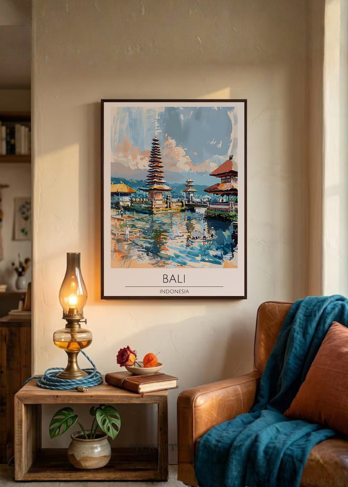 Cuadro Decorativo Travel, Bali, Indonesia, Ilustración Templo