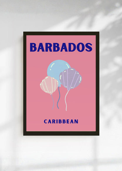 Cuadro Decorativo Travel, Barbados, Caribe, Medusas Rosa
