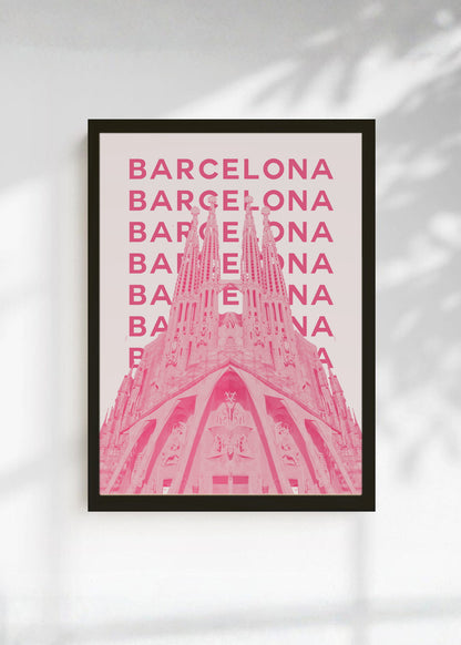 Cuadro Decorativo Travel, Barcelona Sagrada Familia, España, Rosa