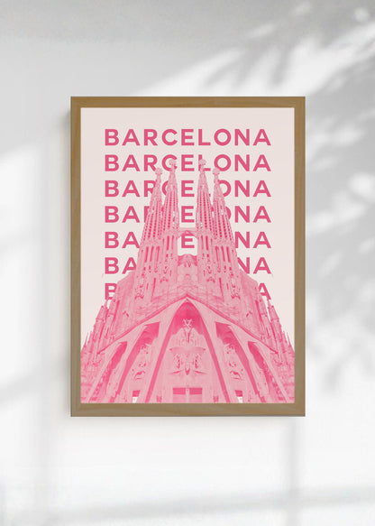 Cuadro Decorativo Travel, Barcelona Sagrada Familia, España, Rosa