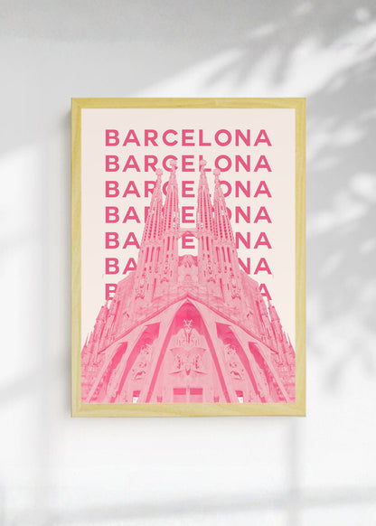 Cuadro Decorativo Travel, Barcelona Sagrada Familia, España, Rosa