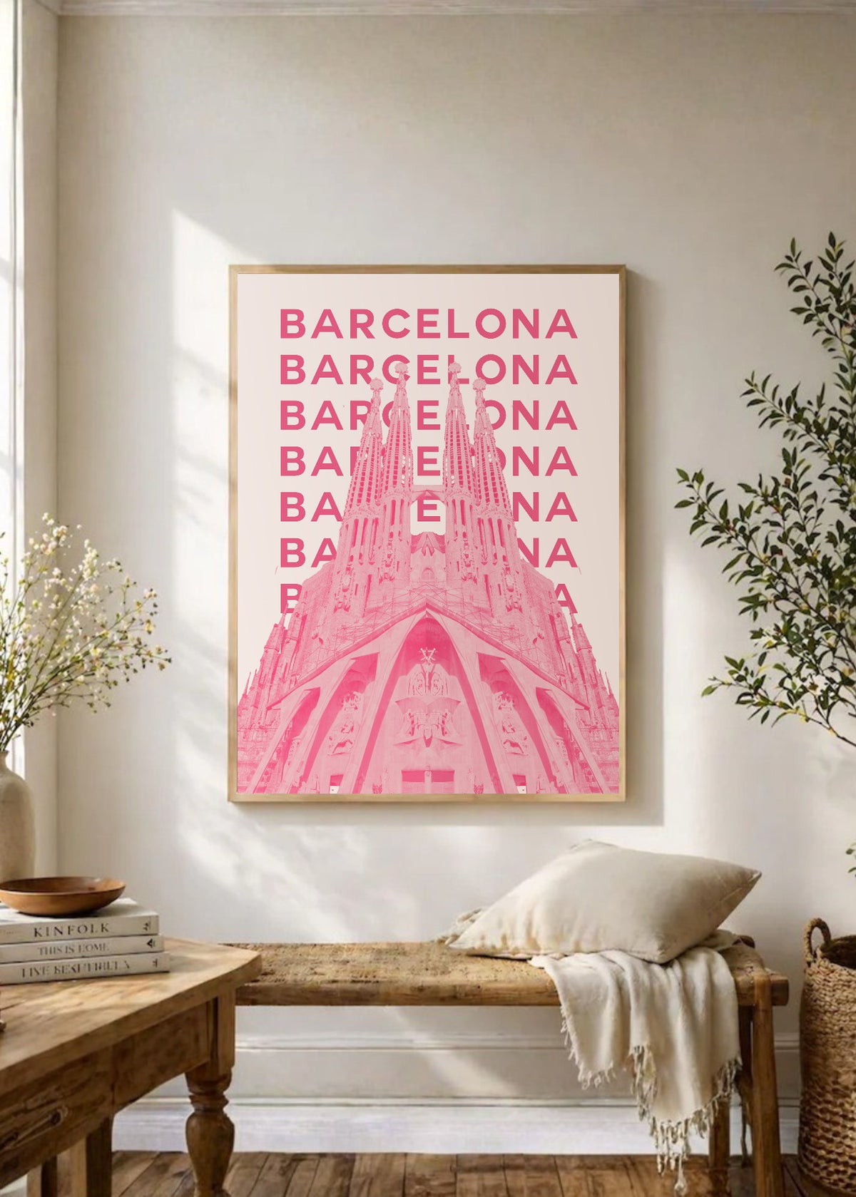 Cuadro Decorativo Travel, Barcelona Sagrada Familia, España, Rosa