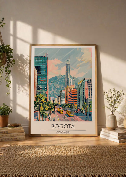 Cuadro Decorativo Travel, Bogotá, Colombia, Ilustración Ciudad