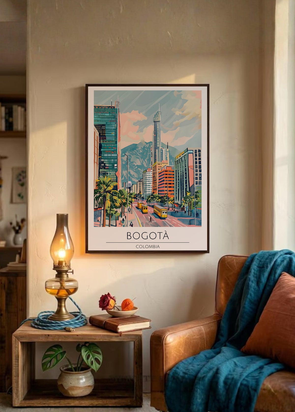 Cuadro Decorativo Travel, Bogotá, Colombia, Ilustración Ciudad