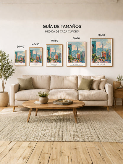 Cuadro Decorativo Travel, Bogotá, Colombia, Ilustración Ciudad