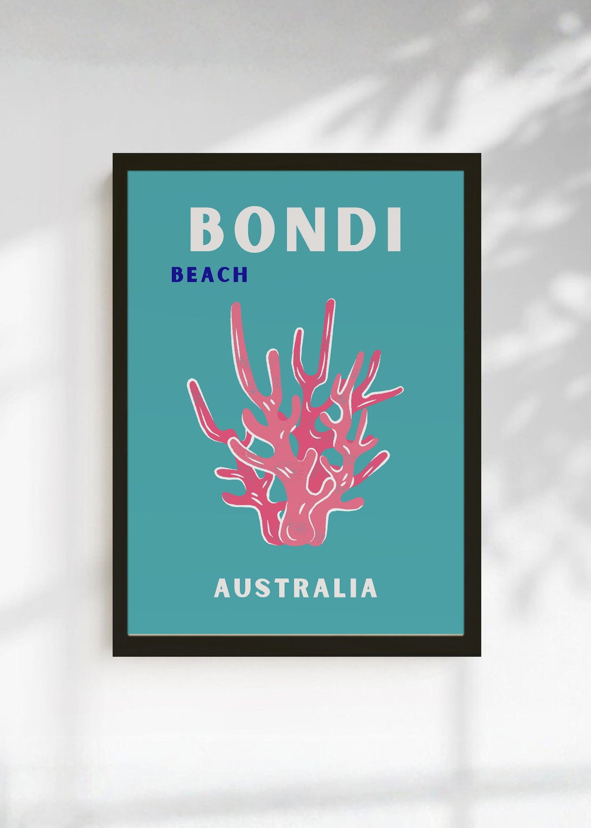 Cuadro Decorativo Travel, Bondi, Australia, Coral Blanco