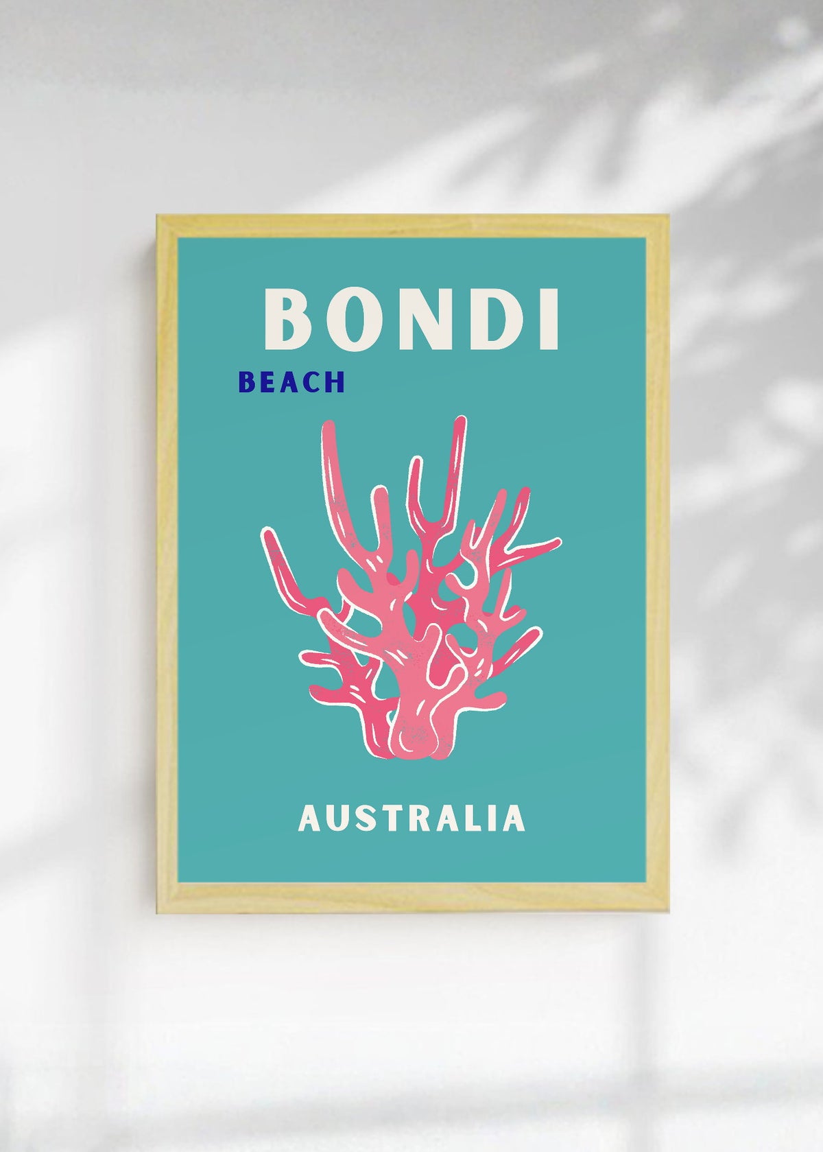 Cuadro Decorativo Travel, Bondi, Australia, Coral Blanco