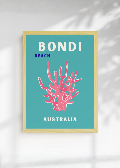 Cuadro Decorativo Travel, Bondi, Australia, Coral Blanco