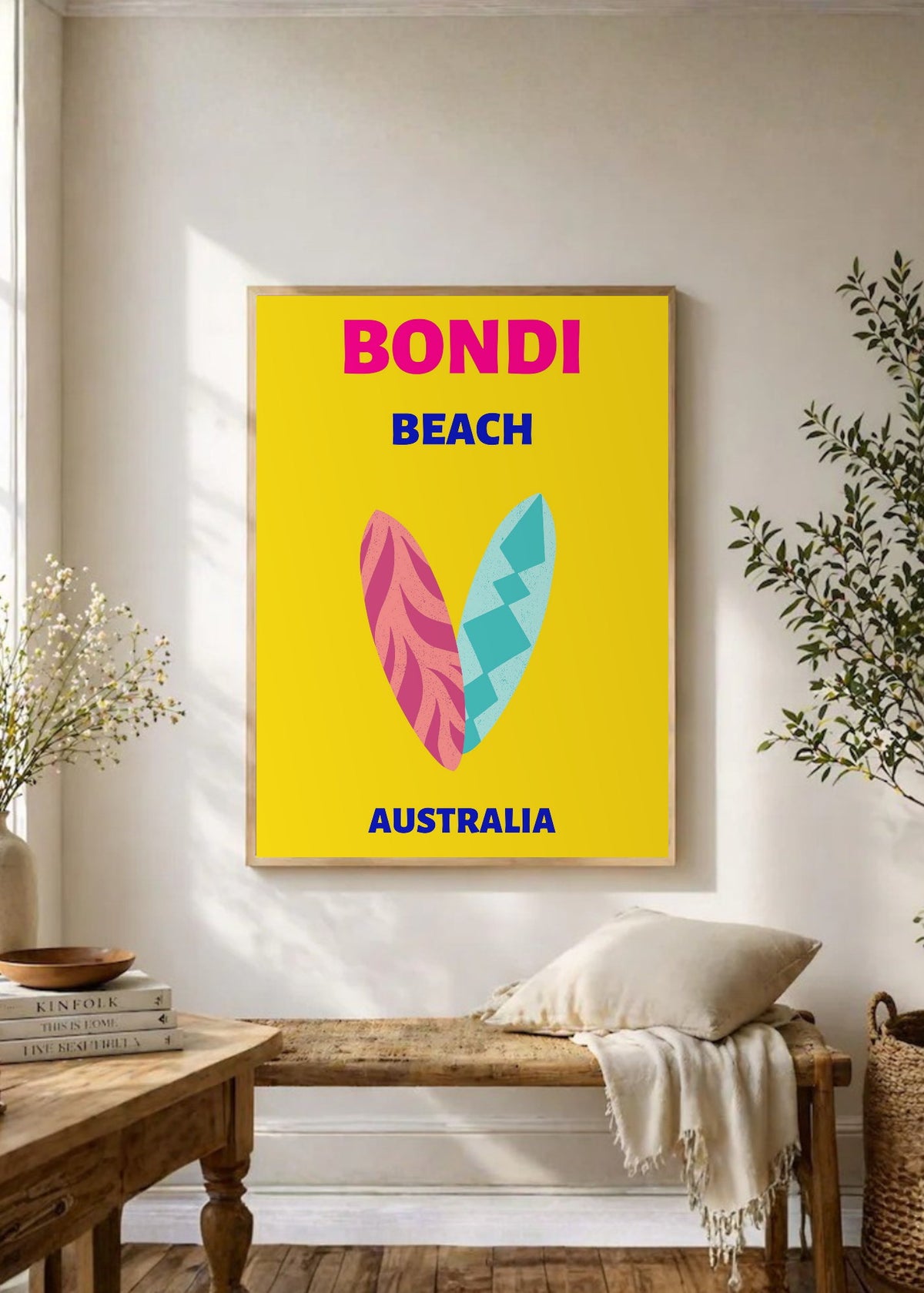 Cuadro Decorativo Travel, Bondi, Australia, Tablas Surf Amarillo II