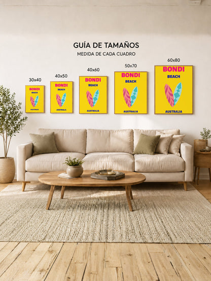 Cuadro Decorativo Travel, Bondi, Australia, Tablas Surf Amarillo II