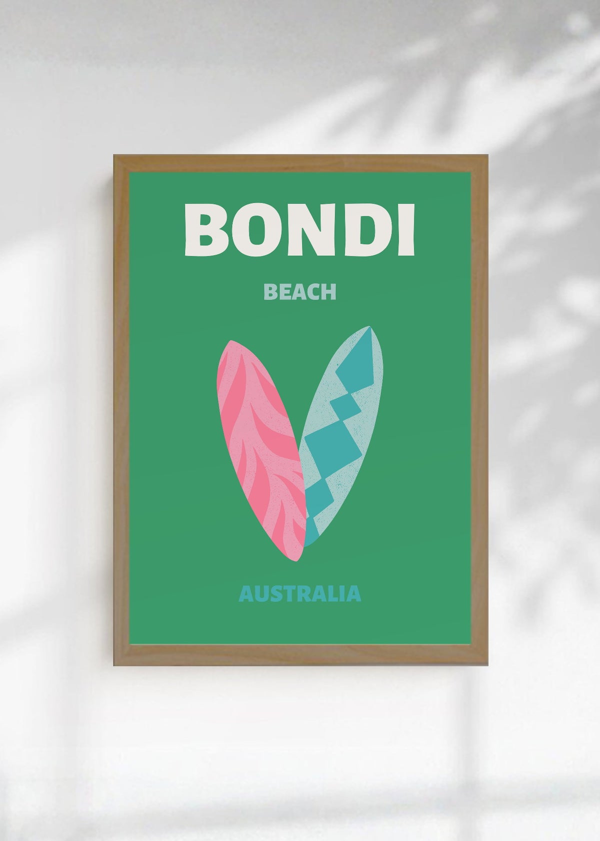 Cuadro Decorativo Travel, Bondi, Australia, Tablas Surf Verde