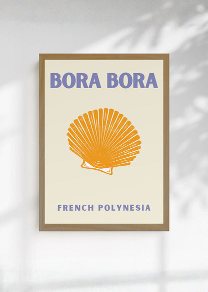 Cuadro Decorativo Travel, Bora Bora, Polinesia, Caracol Crema
