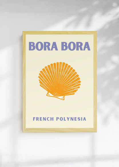 Cuadro Decorativo Travel, Bora Bora, Polinesia, Caracol Crema