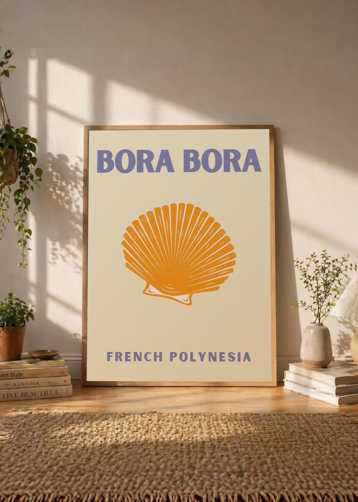 Cuadro Decorativo Travel, Bora Bora, Polinesia, Caracol Crema