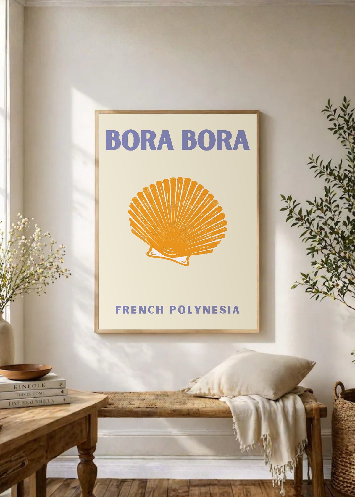 Cuadro Decorativo Travel, Bora Bora, Polinesia, Caracol Crema