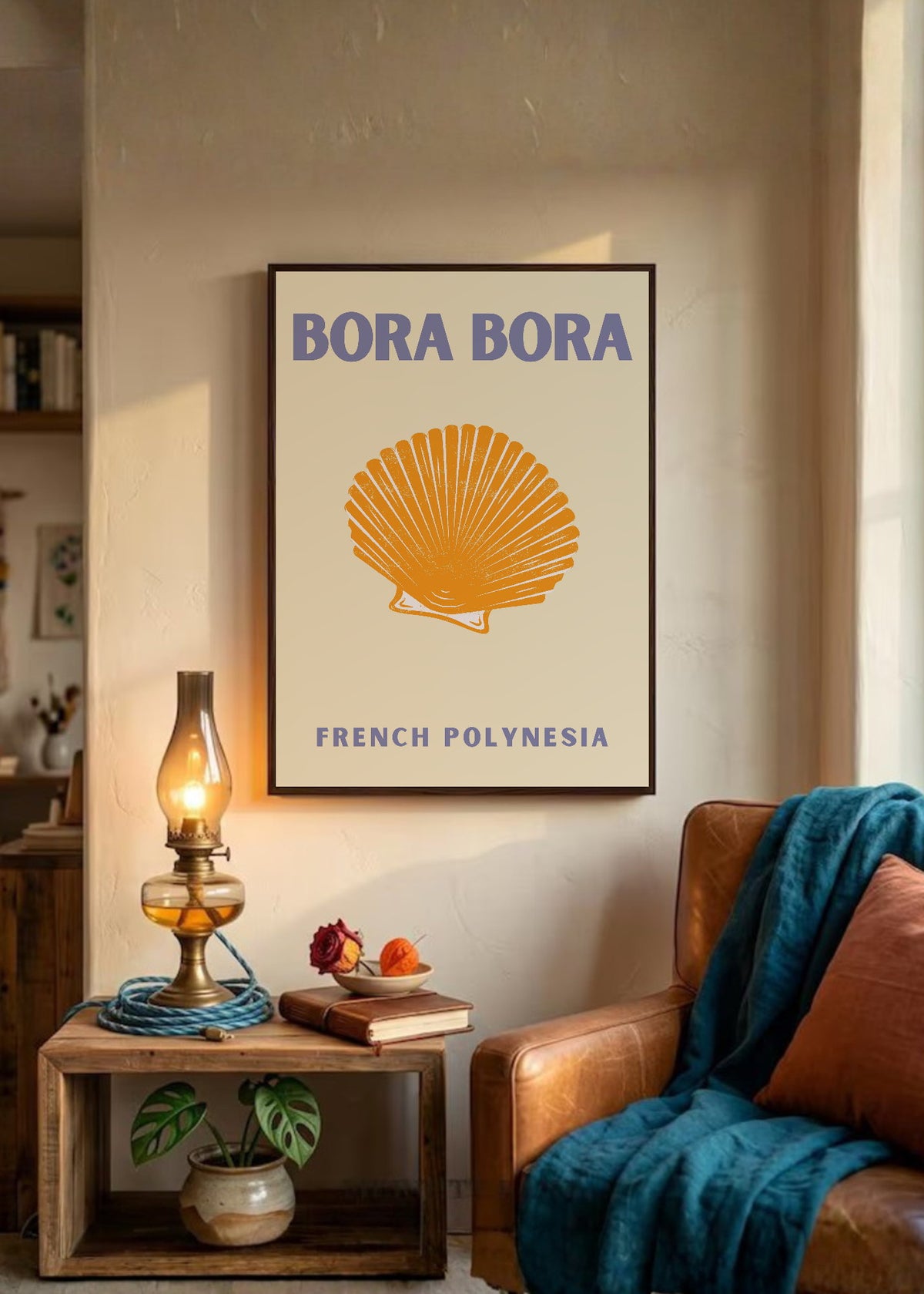 Cuadro Decorativo Travel, Bora Bora, Polinesia, Caracol Crema