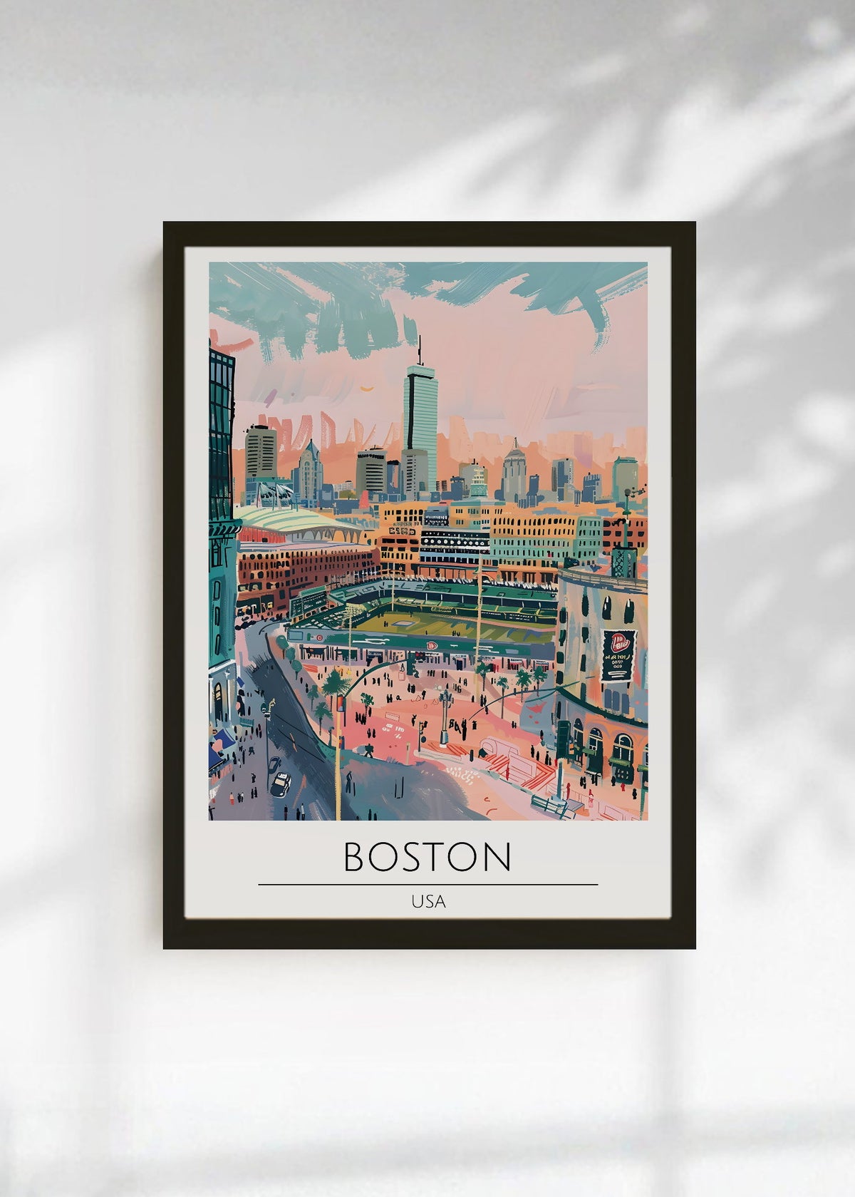 Cuadro Decorativo Travel, Boston, USA, Ilustración Estadio
