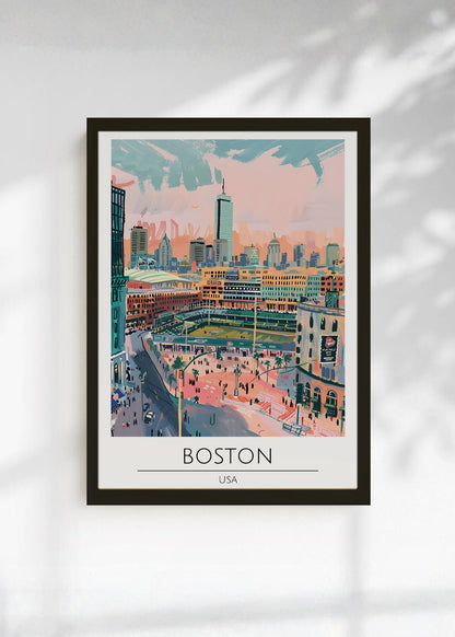 Cuadro Decorativo Travel, Boston, USA, Ilustración Estadio