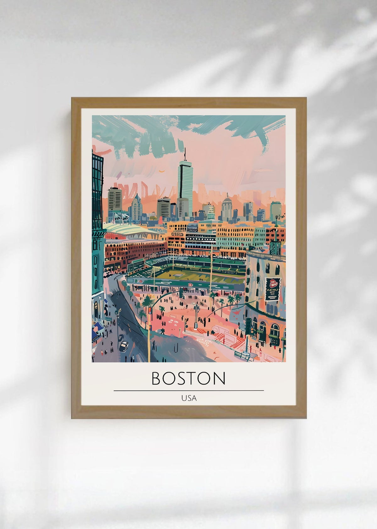 Cuadro Decorativo Travel, Boston, USA, Ilustración Estadio
