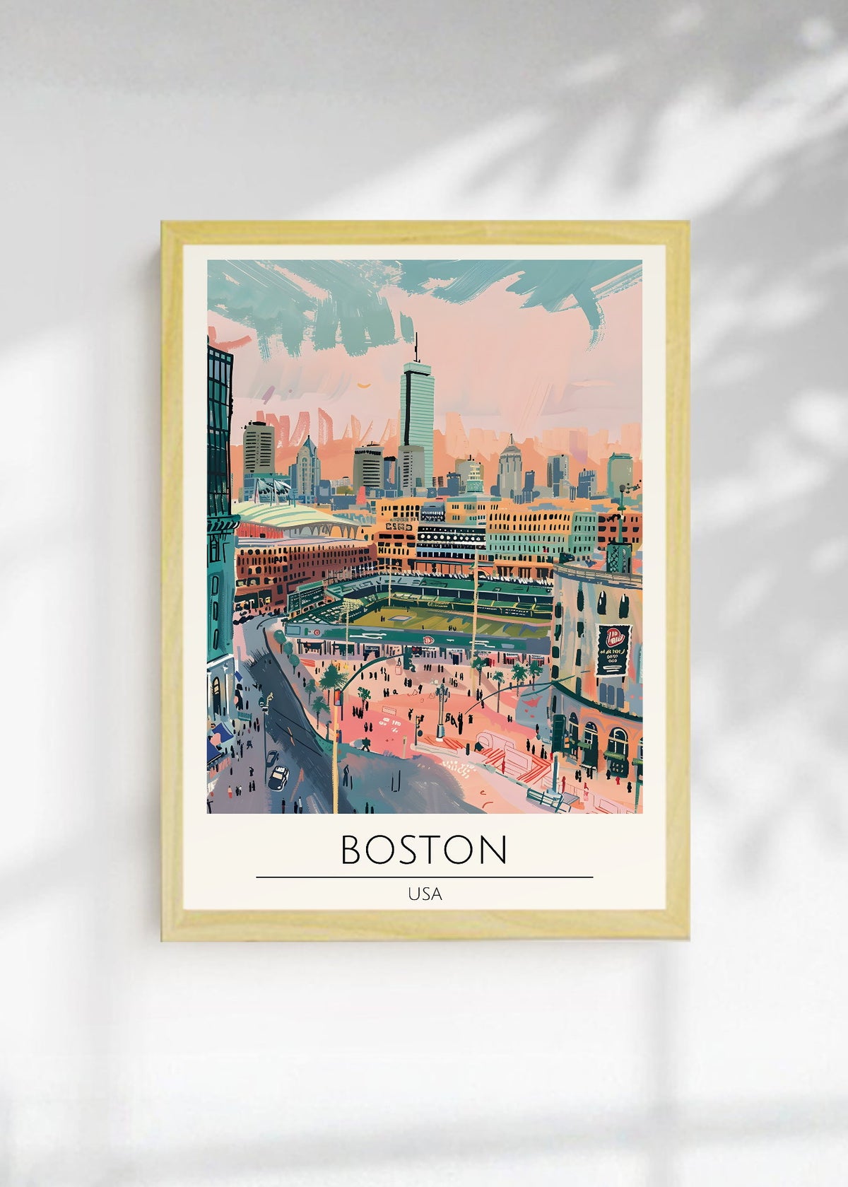 Cuadro Decorativo Travel, Boston, USA, Ilustración Estadio