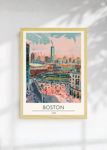 Cuadro Decorativo Travel, Boston, USA, Ilustración Estadio