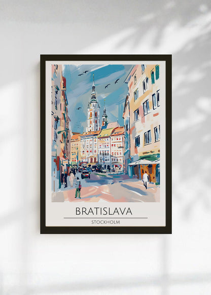 Cuadro Decorativo Travel, Bratislava, Eslovaquia, Ilustración Ciudad