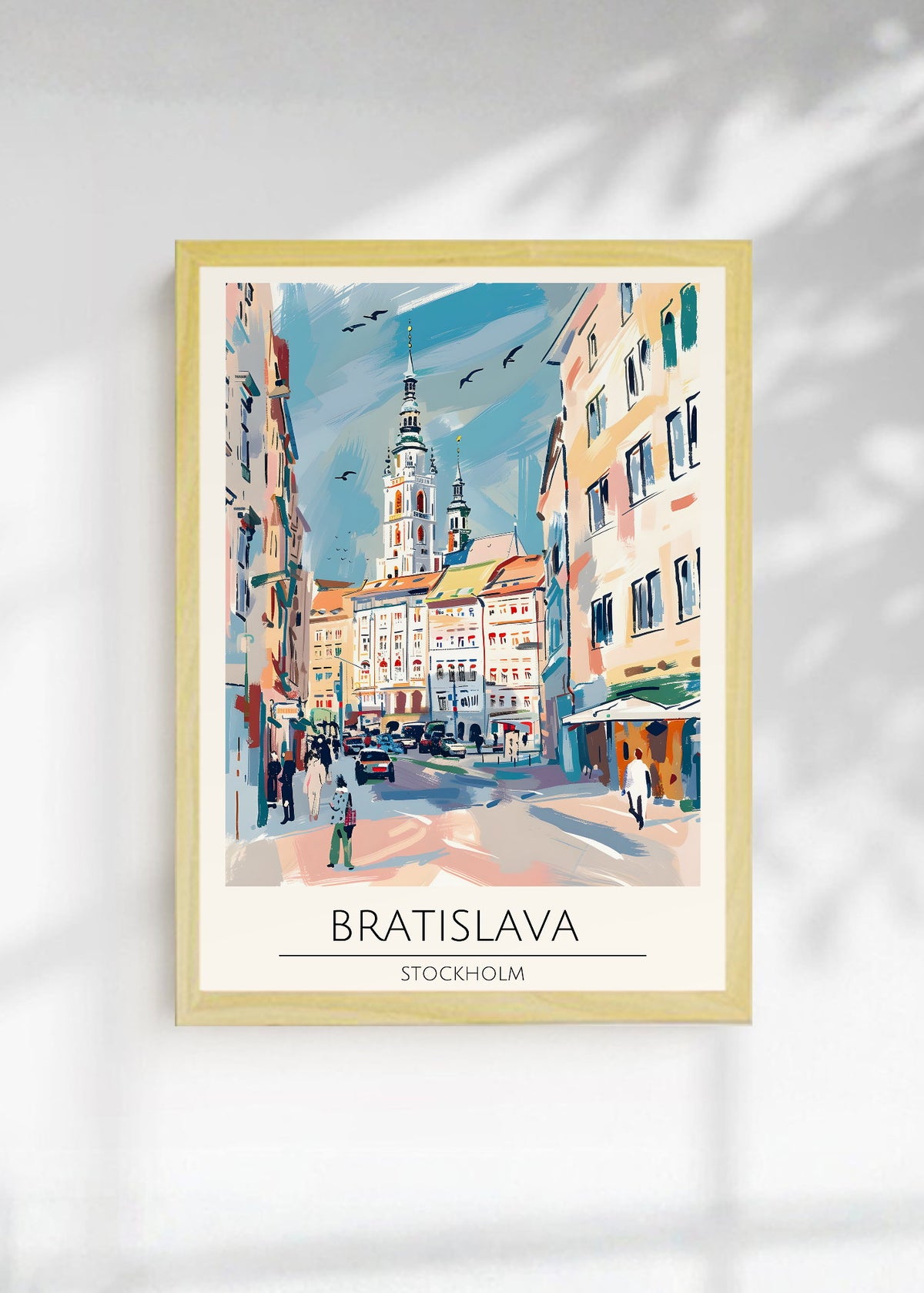 Cuadro Decorativo Travel, Bratislava, Eslovaquia, Ilustración Ciudad