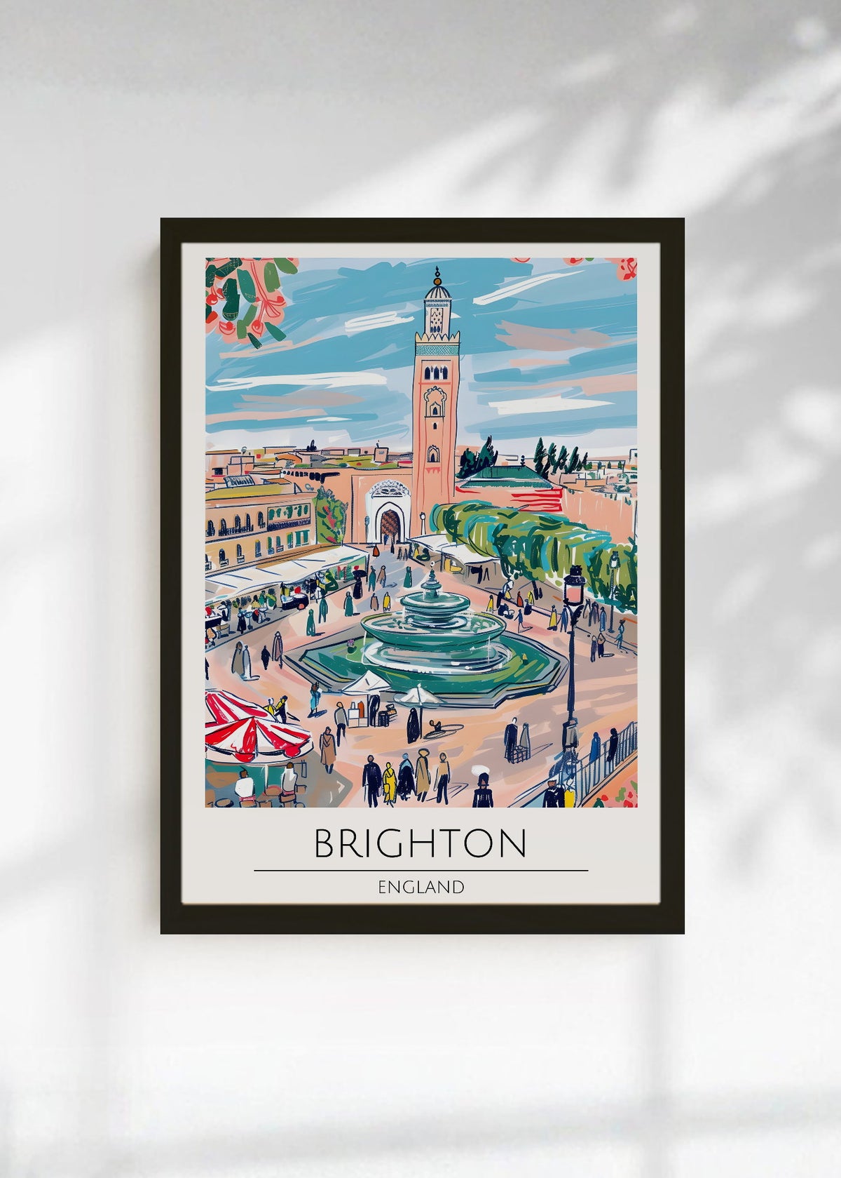 Cuadro Decorativo Travel, Brighton, Inglaterra, Ilustración Plaza